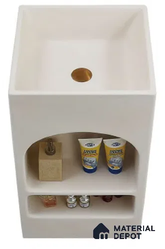 Avyra Sink BS 00063 Arch Niche 450 x 450 x 860 mm Rectangular Artificial Stone Matte Finish Pedestal Basin - 860 mm | Suitable For Bathroom, Vanity & Utility Areas