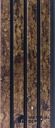 Brown Wooden Louver PN 05276 8 ft x 4.9 inch Charcoal Panel - 11 mm | Suitable for Feature Wall, TV Unit & Living Room | Width is Subjected to 5% Variation