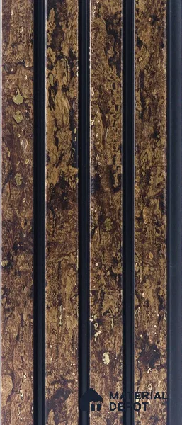 Brown Wooden Louver PN 05276 8 ft x 4.9 inch Charcoal Panel - 11 mm | Suitable for Feature Wall, TV Unit & Living Room | Width is Subjected to 5% Variation