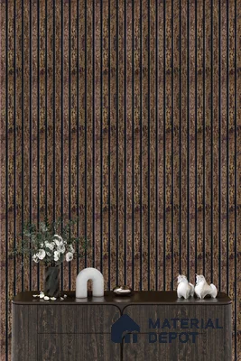 Brown Wooden Louver PN 05276 8 ft x 4.9 inch Charcoal Panel - 11 mm | Suitable for Feature Wall, TV Unit & Living Room | Width is Subjected to 5% Variation