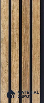 Brown Wooden Louver PN 05277 8 ft x 4.9 inch Charcoal Panel - 11 mm | Suitable for Feature Wall, TV Unit & Living Room | Width is Subjected to 5% Variation