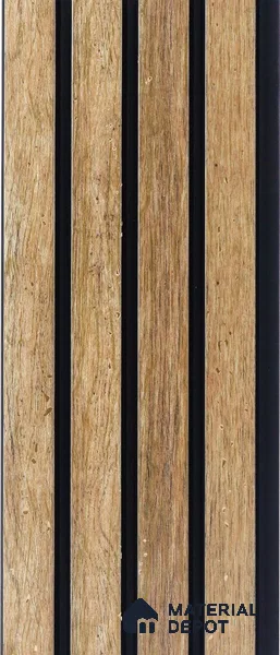 Brown Wooden Louver PN 05277 8 ft x 4.9 inch Charcoal Panel - 11 mm | Suitable for Feature Wall, TV Unit & Living Room | Width is Subjected to 5% Variation