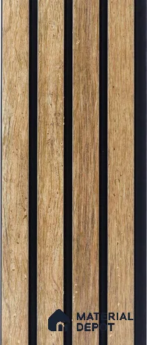 Brown Wooden Louver PN 05277 8 ft x 4.9 inch Charcoal Panel - 11 mm | Suitable for Feature Wall, TV Unit & Living Room | Width is Subjected to 5% Variation