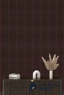 Brown Wooden Louver PN 05278 8 ft x 4.9 inch Charcoal Panel - 11 mm | Suitable for Feature Wall, TV Unit & Living Room | Width is Subjected to 5% Variation