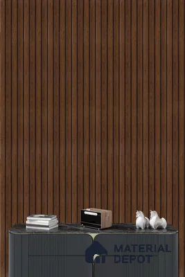 Brown Wooden Louver PN 05279 8 ft x 4.9 inch Charcoal Panel - 11 mm | Suitable for Feature Wall, TV Unit & Living Room | Width is Subjected to 5% Variation
