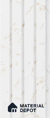 White Marble Louver PN 05281 8 ft x 4.9 inch Charcoal Panel - 11 mm | Suitable for Feature Wall, TV Unit & Living Room | Width is Subjected to 5% Variation