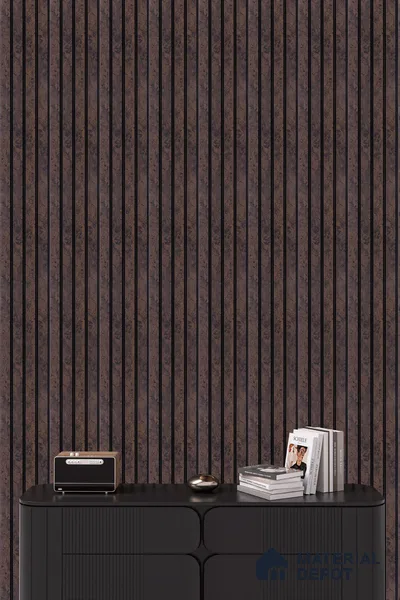 Wenge Wooden Louver PN 05283 8 ft x 4.9 inch Charcoal Panel - 11 mm | Suitable for Feature Wall, TV Unit & Living Room | Width is Subjected to 5% Variation