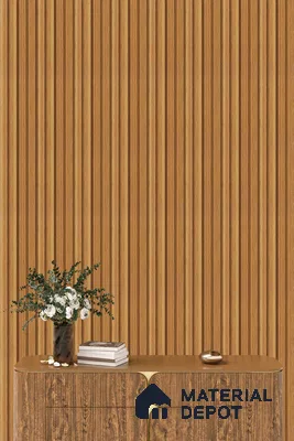 Brown Wooden Louver PN 05284 8 ft x 4.9 inch Charcoal Panel - 11 mm | Suitable for Feature Wall, TV Unit & Living Room | Width is Subjected to 5% Variation
