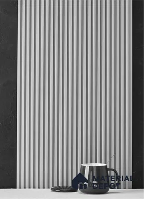 Cream Plain Colour Louver PN 05287 8 ft x 4.8 inch Charcoal Panel - 12 mm | Suitable for Feature Wall, TV Unit & Living Room | Width is Subjected to 5% Variation