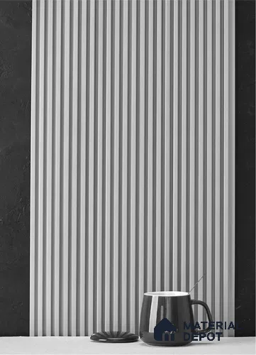 Cream Plain Colour Louver PN 05287 8 ft x 4.8 inch Charcoal Panel - 12 mm | Suitable for Feature Wall, TV Unit & Living Room | Width is Subjected to 5% Variation