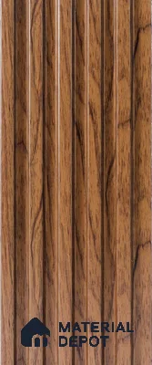 Brown Wooden Louver PN 05288 8 ft x 4.8 inch Charcoal Panel - 12 mm | Suitable for Feature Wall, TV Unit & Living Room | Width is Subjected to 5% Variation