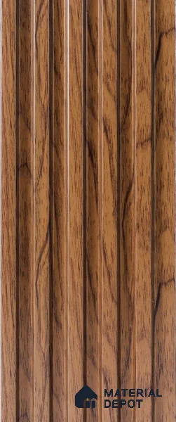 Brown Wooden Louver PN 05288 8 ft x 4.8 inch Charcoal Panel - 12 mm | Suitable for Feature Wall, TV Unit & Living Room | Width is Subjected to 5% Variation