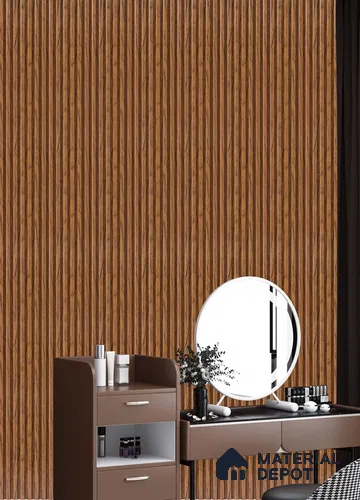 Brown Wooden Louver PN 05288 8 ft x 4.8 inch Charcoal Panel - 12 mm | Suitable for Feature Wall, TV Unit & Living Room | Width is Subjected to 5% Variation