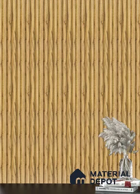 Brown Wooden Louver PN 05289 8 ft x 4.8 inch Charcoal Panel - 12 mm | Suitable for Feature Wall, TV Unit & Living Room | Width is Subjected to 5% Variation