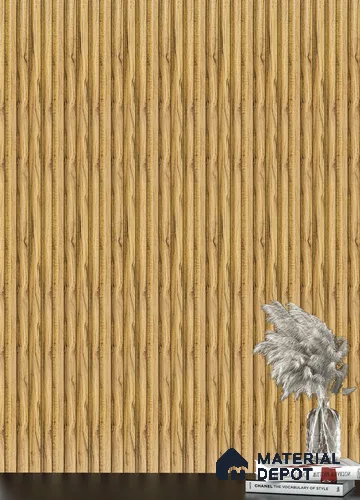 Brown Wooden Louver PN 05289 8 ft x 4.8 inch Charcoal Panel - 12 mm | Suitable for Feature Wall, TV Unit & Living Room | Width is Subjected to 5% Variation