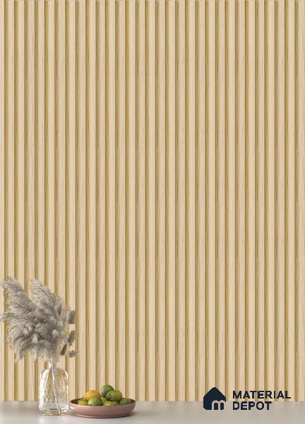 Brown Wooden Louver PN 05291 8 ft x 4.8 inch Charcoal Panel - 12 mm | Suitable for Feature Wall, TV Unit & Living Room | Width is Subjected to 5% Variation