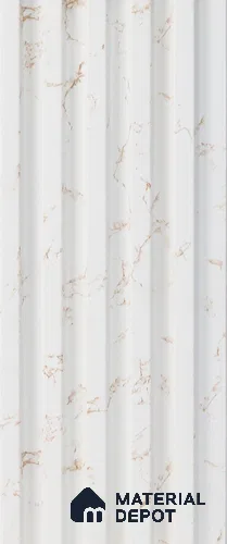 White Marble Louver PN 05292 8 ft x 4.8 inch Charcoal Panel - 12 mm | Suitable for Feature Wall, TV Unit & Living Room | Width is Subjected to 5% Variation