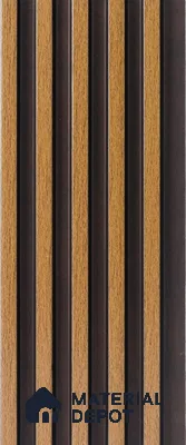 Brown Wooden Louver PN 05293 8 ft x 4.8 inch Charcoal Panel - 12 mm | Suitable for Feature Wall, TV Unit & Living Room | Width is Subjected to 5% Variation