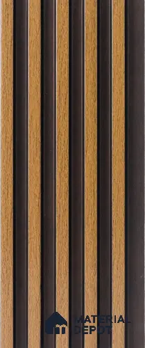 Brown Wooden Louver PN 05293 8 ft x 4.8 inch Charcoal Panel - 12 mm | Suitable for Feature Wall, TV Unit & Living Room | Width is Subjected to 5% Variation