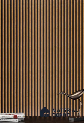 Brown Wooden Louver PN 05293 8 ft x 4.8 inch Charcoal Panel - 12 mm | Suitable for Feature Wall, TV Unit & Living Room | Width is Subjected to 5% Variation