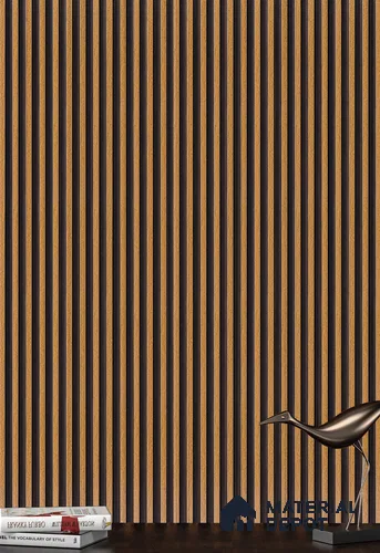 Brown Wooden Louver PN 05293 8 ft x 4.8 inch Charcoal Panel - 12 mm | Suitable for Feature Wall, TV Unit & Living Room | Width is Subjected to 5% Variation