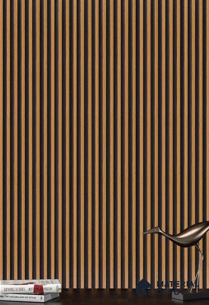 Brown Wooden Louver PN 05293 8 ft x 4.8 inch Charcoal Panel - 12 mm | Suitable for Feature Wall, TV Unit & Living Room | Width is Subjected to 5% Variation