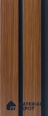 Brown Wooden Louver PN 05318 8 ft x 4.7 inch Charcoal Panel - 12 mm | Suitable for Feature Wall, TV Unit & Living Room | Width is Subjected to 5% Variation