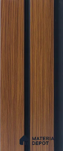 Brown Wooden Louver PN 05318 8 ft x 4.7 inch Charcoal Panel - 12 mm | Suitable for Feature Wall, TV Unit & Living Room | Width is Subjected to 5% Variation