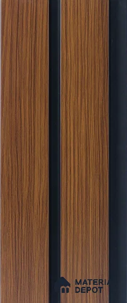 Brown Wooden Louver PN 05318 8 ft x 4.7 inch Charcoal Panel - 12 mm | Suitable for Feature Wall, TV Unit & Living Room | Width is Subjected to 5% Variation
