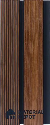 Brown Wooden Louver PN 05319 8 ft x 4.7 inch Charcoal Panel - 12 mm | Suitable for Feature Wall, TV Unit & Living Room | Width is Subjected to 5% Variation