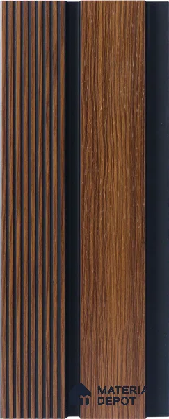 Brown Wooden Louver PN 05319 8 ft x 4.7 inch Charcoal Panel - 12 mm | Suitable for Feature Wall, TV Unit & Living Room | Width is Subjected to 5% Variation
