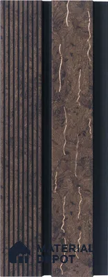 Brown Wooden Louver PN 05320 8 ft x 4.7 inch Charcoal Panel - 12 mm | Suitable for Feature Wall, TV Unit & Living Room | Width is Subjected to 5% Variation