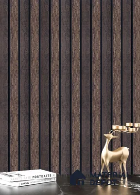 Brown Wooden Louver PN 05320 8 ft x 4.7 inch Charcoal Panel - 12 mm | Suitable for Feature Wall, TV Unit & Living Room | Width is Subjected to 5% Variation