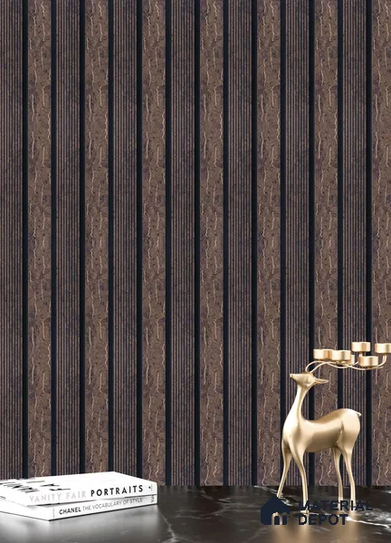 Brown Wooden Louver PN 05320 8 ft x 4.7 inch Charcoal Panel - 12 mm | Suitable for Feature Wall, TV Unit & Living Room | Width is Subjected to 5% Variation