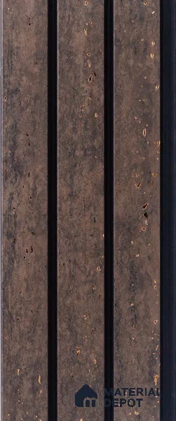 Brown Stone Louver PN 05306 8 ft x 4.8 inch Charcoal Panel - 12 mm | Suitable for Feature Wall, TV Unit & Living Room | Width is Subjected to 5% Variation