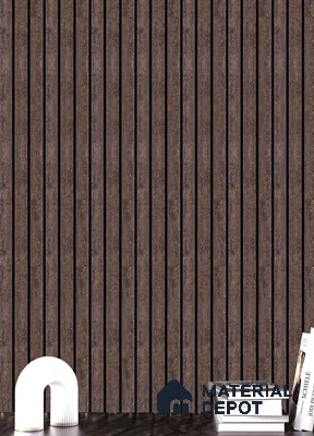 Brown Stone Louver PN 05306 8 ft x 4.8 inch Charcoal Panel - 12 mm | Suitable for Feature Wall, TV Unit & Living Room | Width is Subjected to 5% Variation