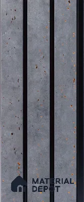 Grey Stone Louver PN 05307 8 ft x 4.8 inch Charcoal Panel - 12 mm | Suitable for Feature Wall, TV Unit & Living Room | Width is Subjected to 5% Variation