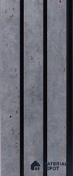 Grey Stone Louver PN 05307 8 ft x 4.8 inch Charcoal Panel - 12 mm | Suitable for Feature Wall, TV Unit & Living Room | Width is Subjected to 5% Variation