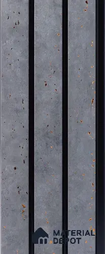 Grey Stone Louver PN 05307 8 ft x 4.8 inch Charcoal Panel - 12 mm | Suitable for Feature Wall, TV Unit & Living Room | Width is Subjected to 5% Variation