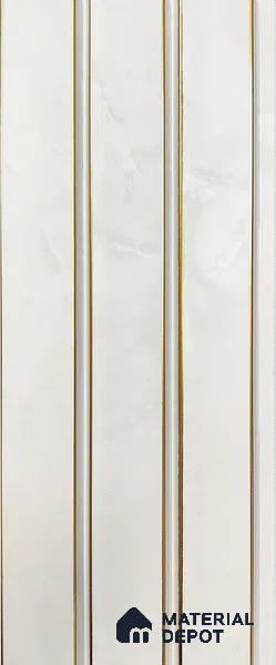 White Plain Colour Louver PN 05308 8 ft x 4.8 inch Charcoal Panel - 12 mm | Suitable for Feature Wall, TV Unit & Living Room | Width is Subjected to 5% Variation