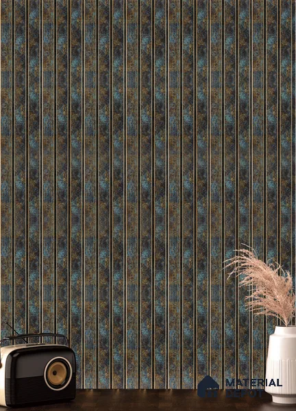 Multi Colour Metallic Louver PN 05309 8 ft x 4.8 inch Charcoal Panel - 12 mm | Suitable for Feature Wall, TV Unit & Living Room | Width is Subjected to 5% Variation