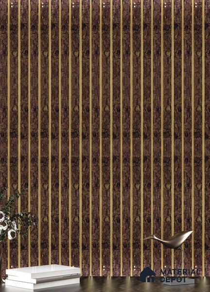 Brown Wooden Louver PN 05311 8 ft x 4.8 inch Charcoal Panel - 12 mm | Suitable for Feature Wall, TV Unit & Living Room | Width is Subjected to 5% Variation