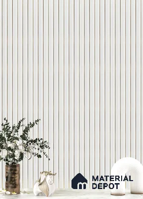 White Plain Colour Louver PN 05312 8 ft x 4.7 inch Charcoal Panel - 12 mm | Suitable for Feature Wall, TV Unit & Living Room | Width is Subjected to 5% Variation