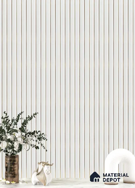 White Plain Colour Louver PN 05312 8 ft x 4.7 inch Charcoal Panel - 12 mm | Suitable for Feature Wall, TV Unit & Living Room | Width is Subjected to 5% Variation