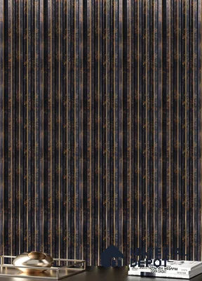 Wenge Marble Louver PN 05313 8 ft x 4.7 inch Charcoal Panel - 12 mm | Suitable for Feature Wall, TV Unit & Living Room | Width is Subjected to 5% Variation