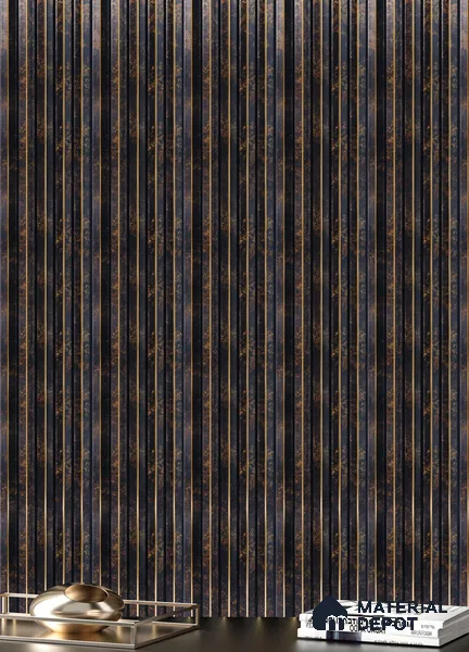 Wenge Marble Louver PN 05313 8 ft x 4.7 inch Charcoal Panel - 12 mm | Suitable for Feature Wall, TV Unit & Living Room | Width is Subjected to 5% Variation