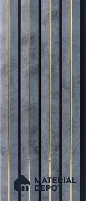 Grey Stone Louver PN 05314 8 ft x 4.7 inch Charcoal Panel - 12 mm | Suitable for Feature Wall, TV Unit & Living Room | Width is Subjected to 5% Variation