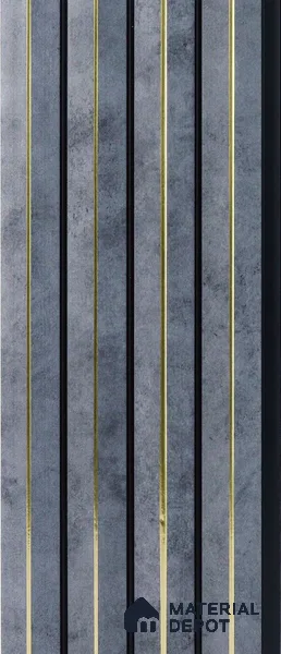 Grey Stone Louver PN 05314 8 ft x 4.7 inch Charcoal Panel - 12 mm | Suitable for Feature Wall, TV Unit & Living Room | Width is Subjected to 5% Variation