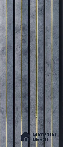 Grey Stone Louver PN 05314 8 ft x 4.7 inch Charcoal Panel - 12 mm | Suitable for Feature Wall, TV Unit & Living Room | Width is Subjected to 5% Variation