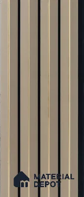 Beige Plain Colour Louver PN 05315 8 ft x 4.7 inch Charcoal Panel - 12 mm | Suitable for Feature Wall, TV Unit & Living Room | Width is Subjected to 5% Variation